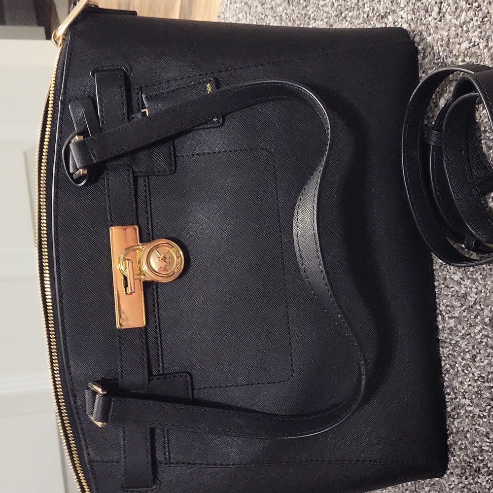 MK Black Leather Satchel Never used